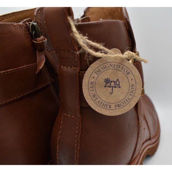 Sofft Womens Size 11 Jenine Bourbon Leather Zip Block Heel Ankle Boots Shoes - Picture 5 of 15